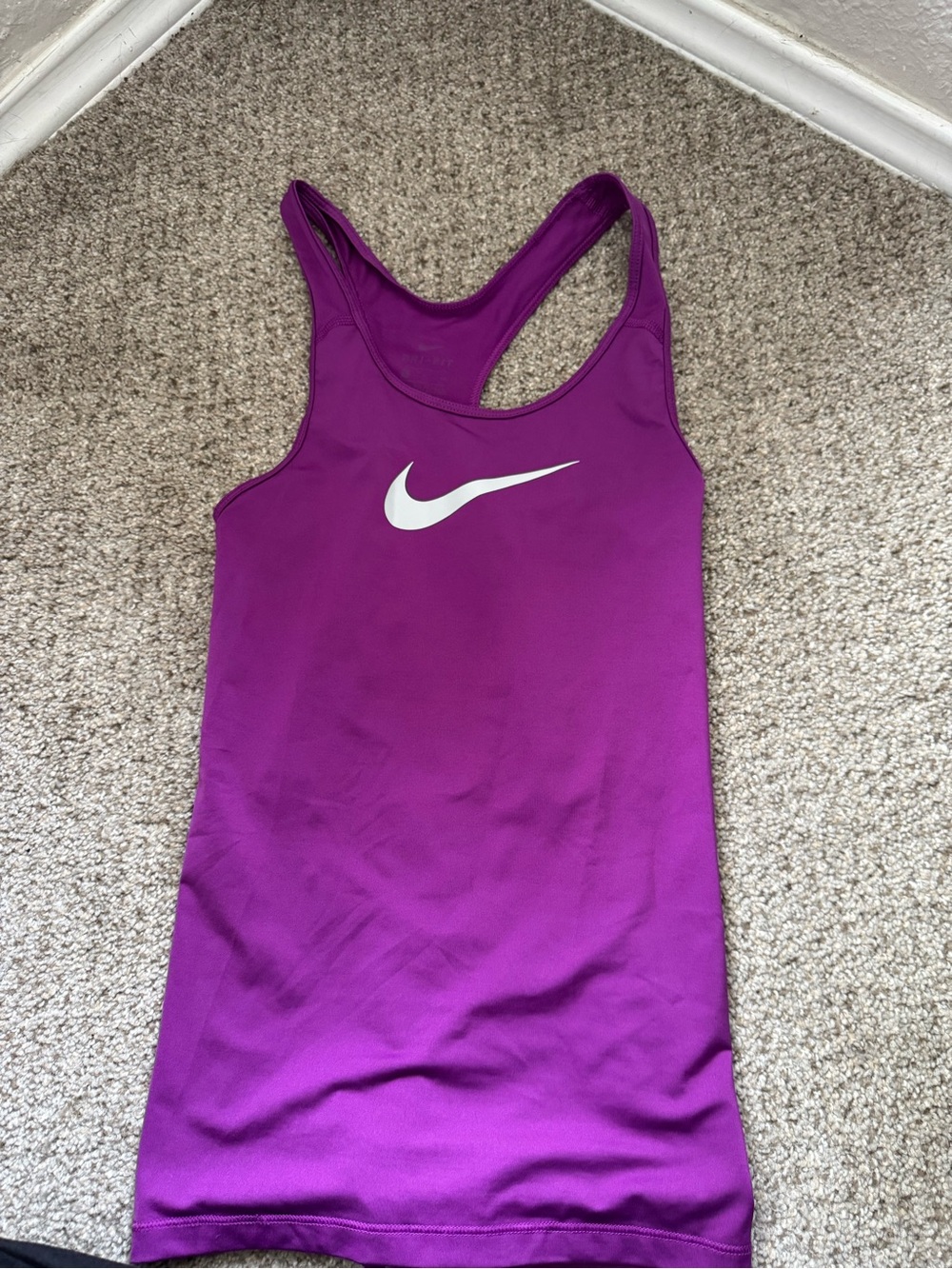 Nike Purple Racerback Athletic Tank with White Swoosh